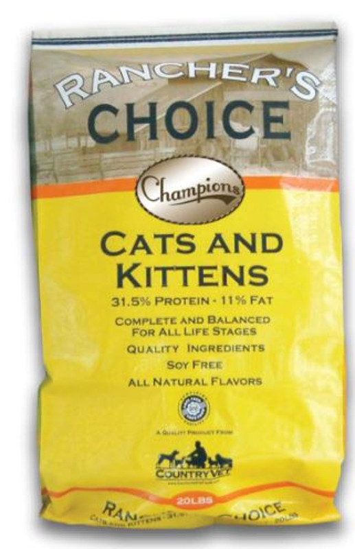 Country Vet Rancher's Choice Champions Cats & Kittens Soy-Free Cat Food - 40 lbs.
